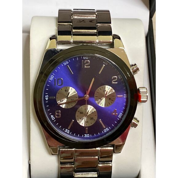 INC Men's Silver-Tone Bracelet Watch 44mm & Bracelet - Picture 5 of 6